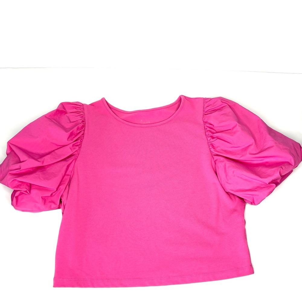 Pink Puff Short Sleeve Top a new day Women's size medium pullover crewneck EUC